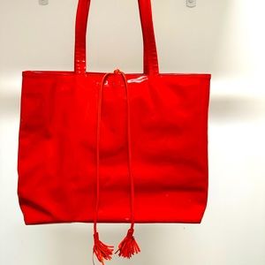 Salvatore Ferragamo red patent leather bag